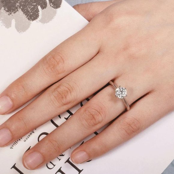 Certified 1ct. t.w. Moissanite Diamond Solitaire Engagement Ring NEW - Picture 3 of 13